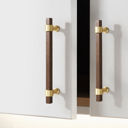Wood Square Bar Cabinet Pulls and T-Knobs for Wardrobes