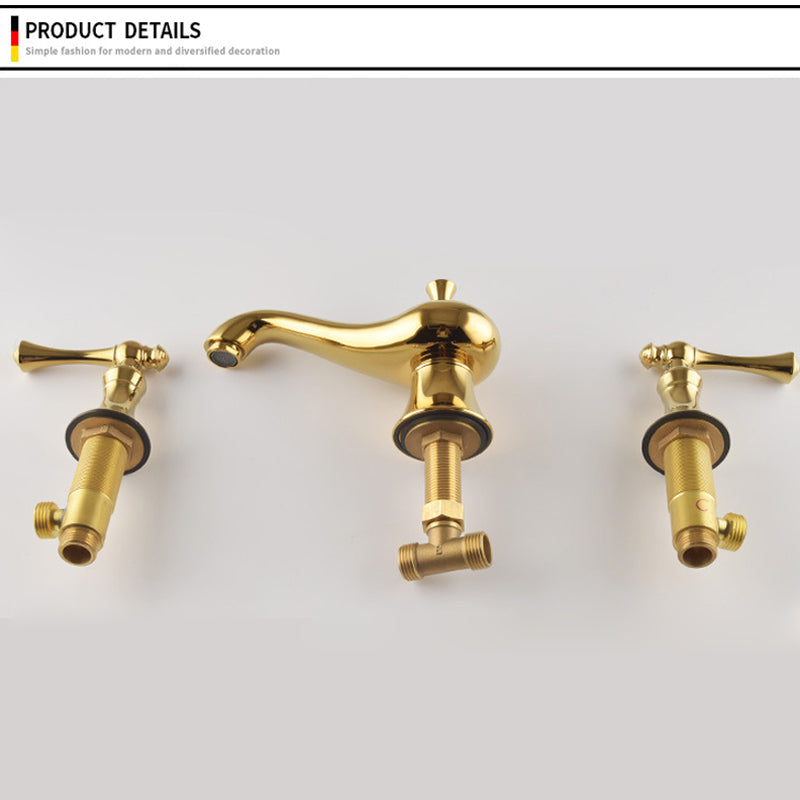 Veronae Vintage European Two-Handle 3-Hole Widespread Bathroom Sink Faucet