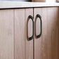 Fluted Arched Cabinet Pulls and Round Knobs, Gold / Gray