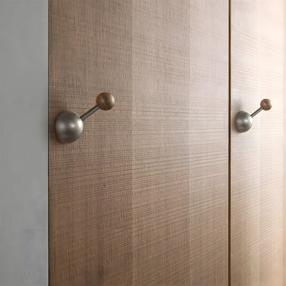Modern Walnut & Zinc Alloy Cabinet Knobs & Wall Hooks