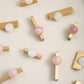 Natural Crystal Sphere Brass Cabinet Handles and Knobs