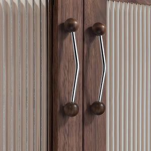 Walnut Round Head Cabinet Handles for Wardrobes