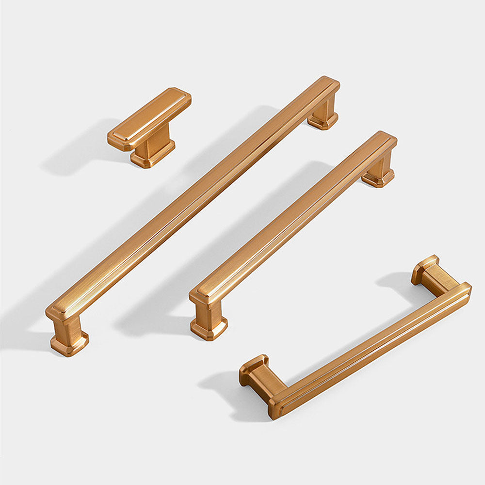 Stepped Rectangular Cabinet Pulls and T-Knobs