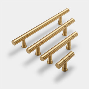 Gold Brass Round Bar Cabinet Handles and T-Bar Knobs