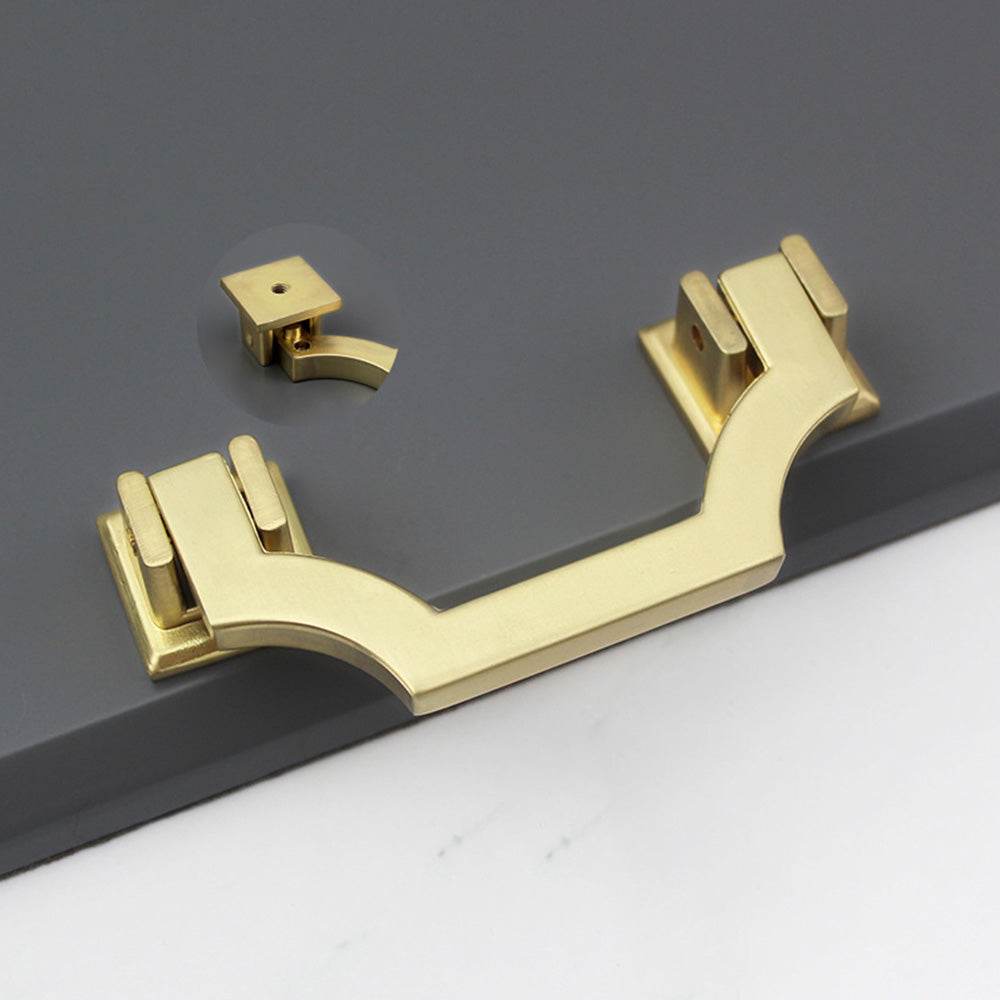 Gold Stepped Geometric Cabinet Pulls and Knobs
