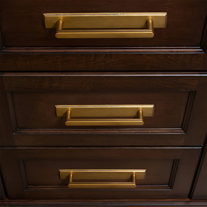 Gold Long Cabinet Pulls with Rectangular Backplate