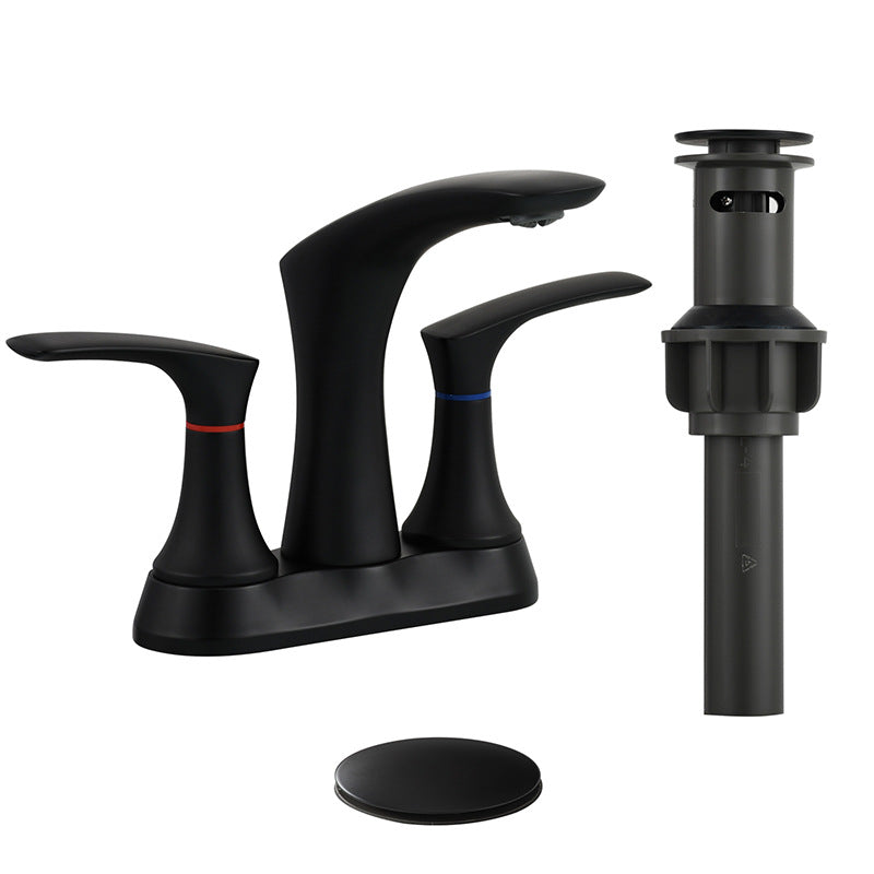 Space-Saving Modern 3-Hole Two-Handle Bathroom Sink Faucet