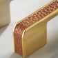 Textured Leather Inlay Cabinet Pulls and Knobs