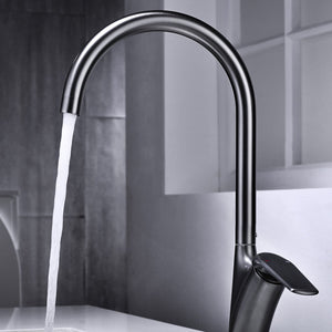 Mixer Tap Brushed Swivel  Deck Mounted Kitchen Sink Faucet