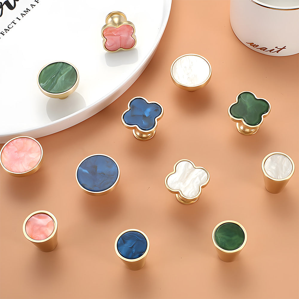 Colored Inset Cabinet Knobs for Wardrobes and Drawers