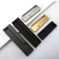 Slotted Recessed Cabinet Pulls in Gold, Black, and Gray
