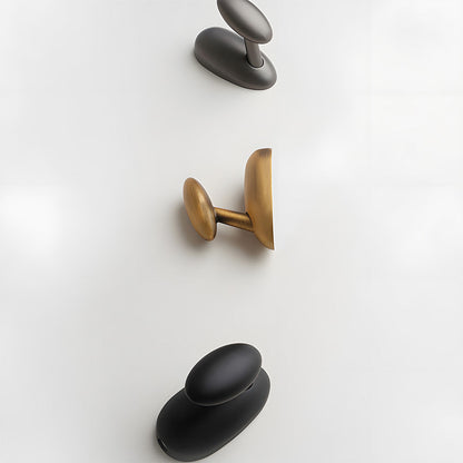 Solid Brass Pebble Wall Hooks for Coats & Towels