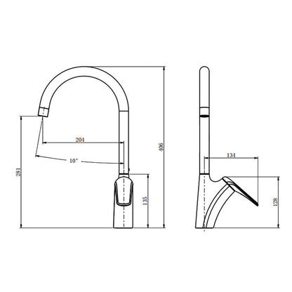 Brushed 360° Swivel Hot and Cold Kitchen Faucet