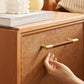 Cowhide Brass Cabinet Pulls and Knobs, Brown / Black Options