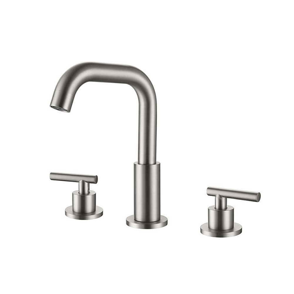 Uppsala 3-Hole Hot and Cold Bathroom Sink Faucet with 2-Mode Rotating Nozzle