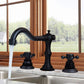 Antique Brass Dual Cross Handles Widespread 3 Hole Bathroom Faucet