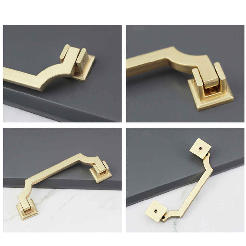 Gold Stepped Geometric Cabinet Pulls and Knobs