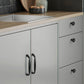 Curved Cabinet Pull Handles and Matching Round Knobs