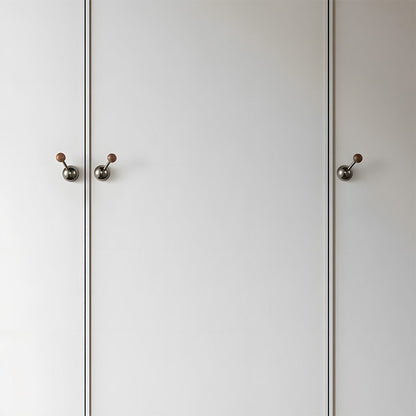 Modern Walnut & Zinc Alloy Cabinet Knobs & Wall Hooks