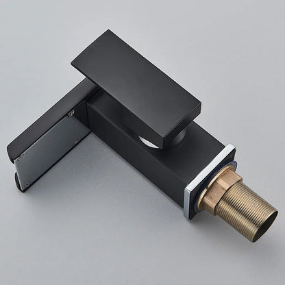 Lumina Modern LED Waterfall Bathroom Sink Faucet With Color-Changing LED Temperature Light