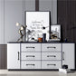 Two-Tone Rectangular Cabinet Pulls with Matching Square Knobs