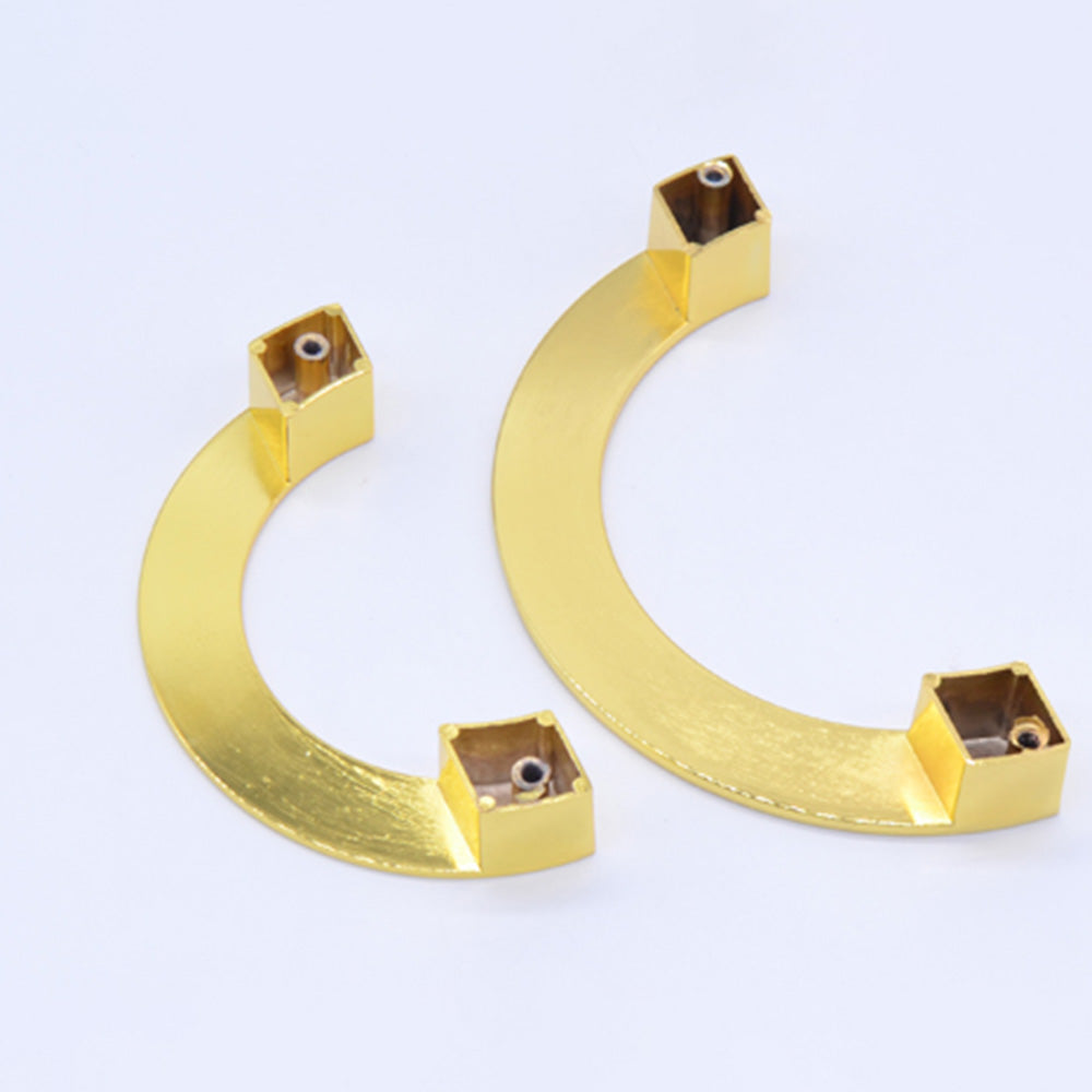 Brushed Brass Half Moon Cabinet Pulls for Double Doors