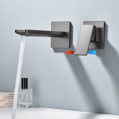 Siena Modern Concealed Wall-Mounted Bathroom Sink Faucet with Slim Spout
