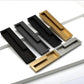 Slotted Recessed Cabinet Pulls in Gold, Black, and Gray