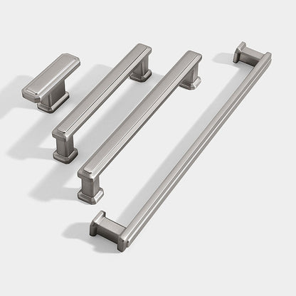 Stepped Rectangular Cabinet Pulls and T-Knobs