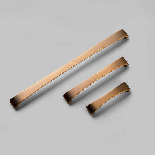 Gold Arched Cabinet Pulls and Matching Knobs