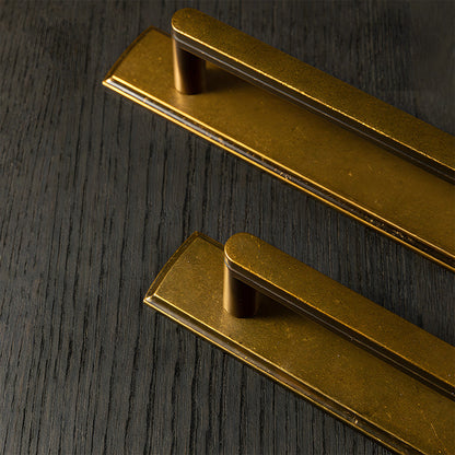 Gold Long Cabinet Pulls with Rectangular Backplate