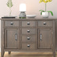 Two-Tone Rectangular Cabinet Pulls with Matching Square Knobs