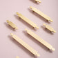 Gold Brass Cabinet Handles with Notched Flat Bar