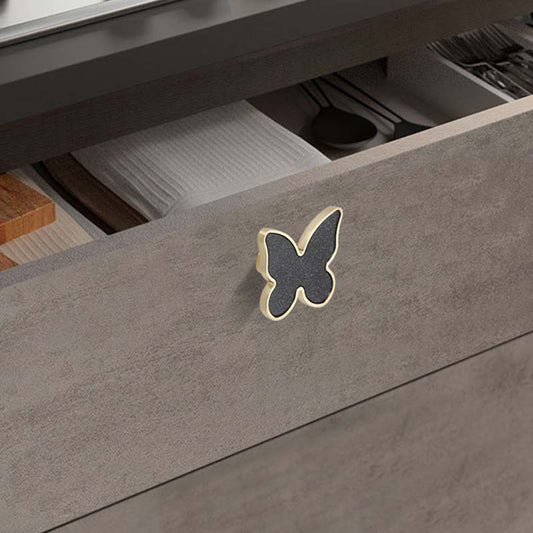 Butterfly Cabinet Knobs with Colored Insets