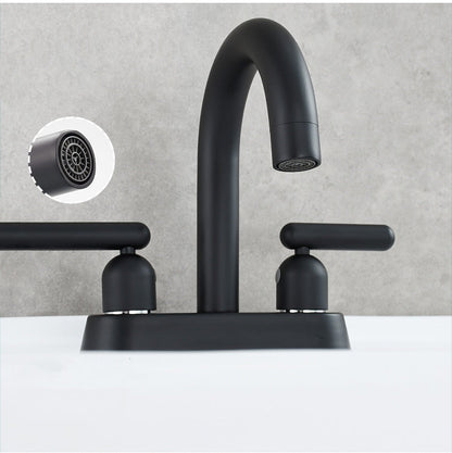 Tempra Modern Three-Hole Two-Handle Bathroom Sink Faucet