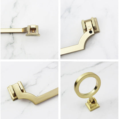 Gold Stepped Geometric Cabinet Pulls and Knobs
