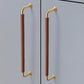 Leather-Wrapped Round Bar Cabinet Pulls and Door Handles