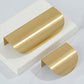 Gold Brass Half-Round Cabinet Finger Pulls