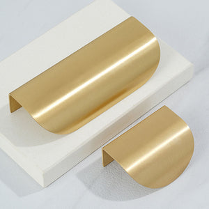 Gold Brass Half-Round Cabinet Finger Pulls