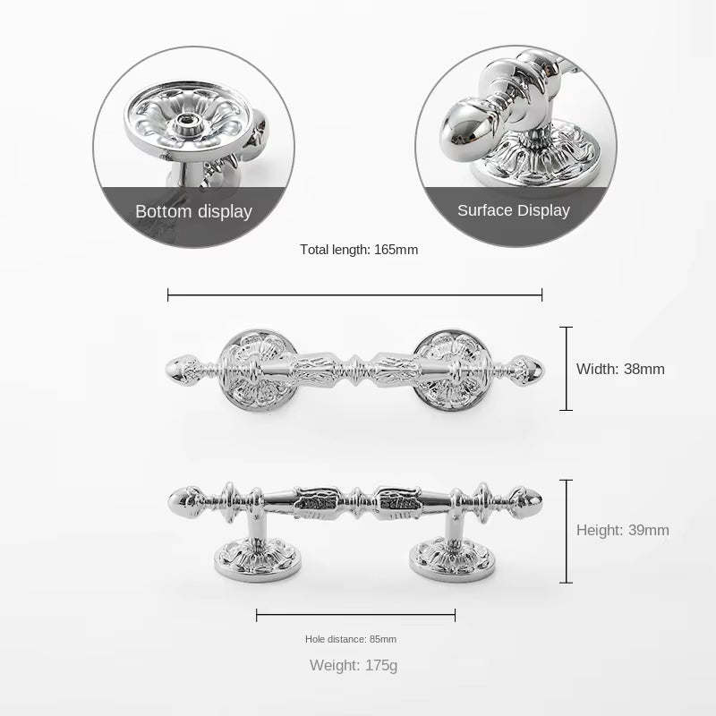 Polished Silver Floral Cabinet Pulls and Knobs