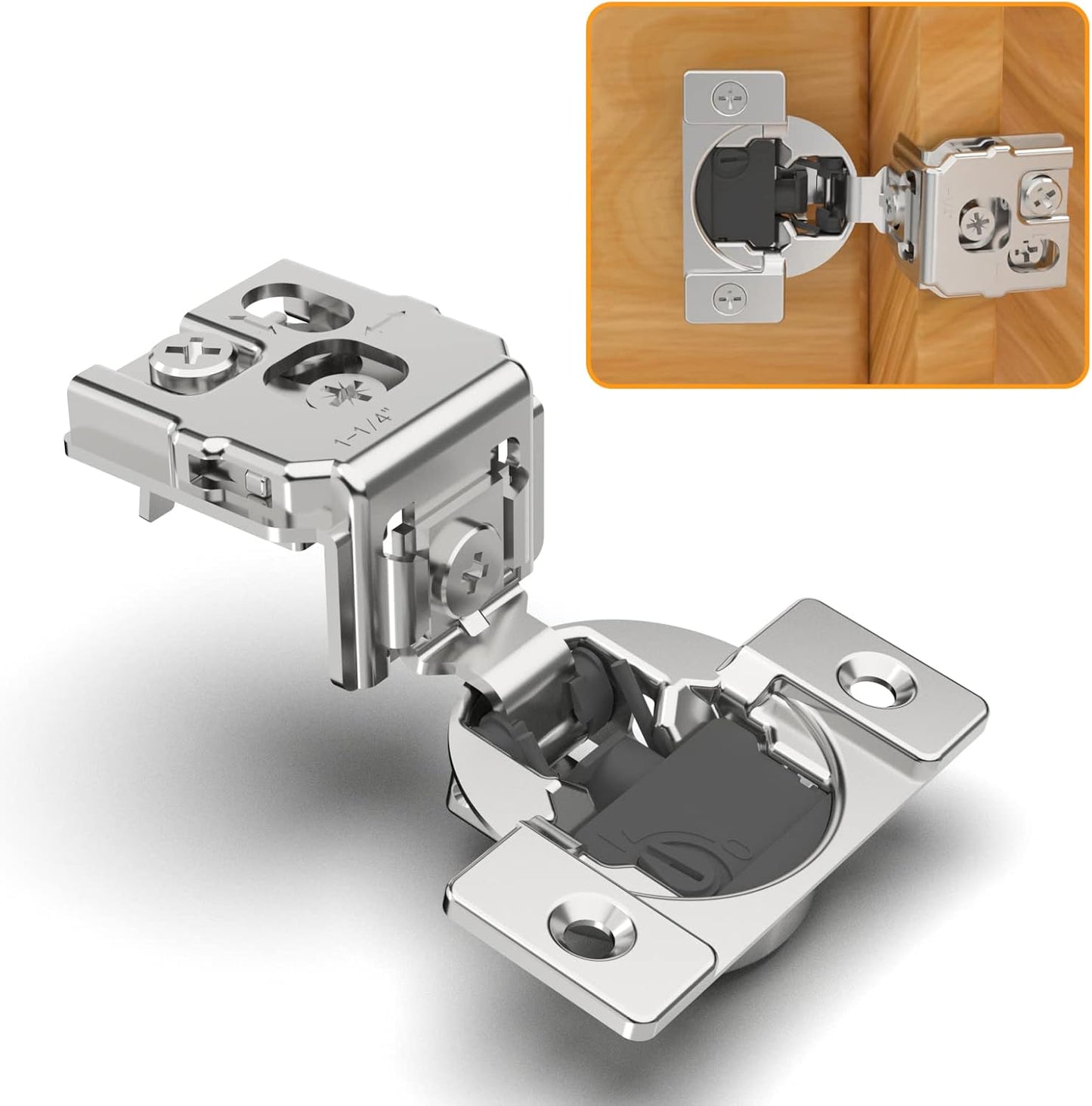 Marlow 105° Adjustable Soft-Close Concealed Cabinet Hinges for Face Frame Cabinets