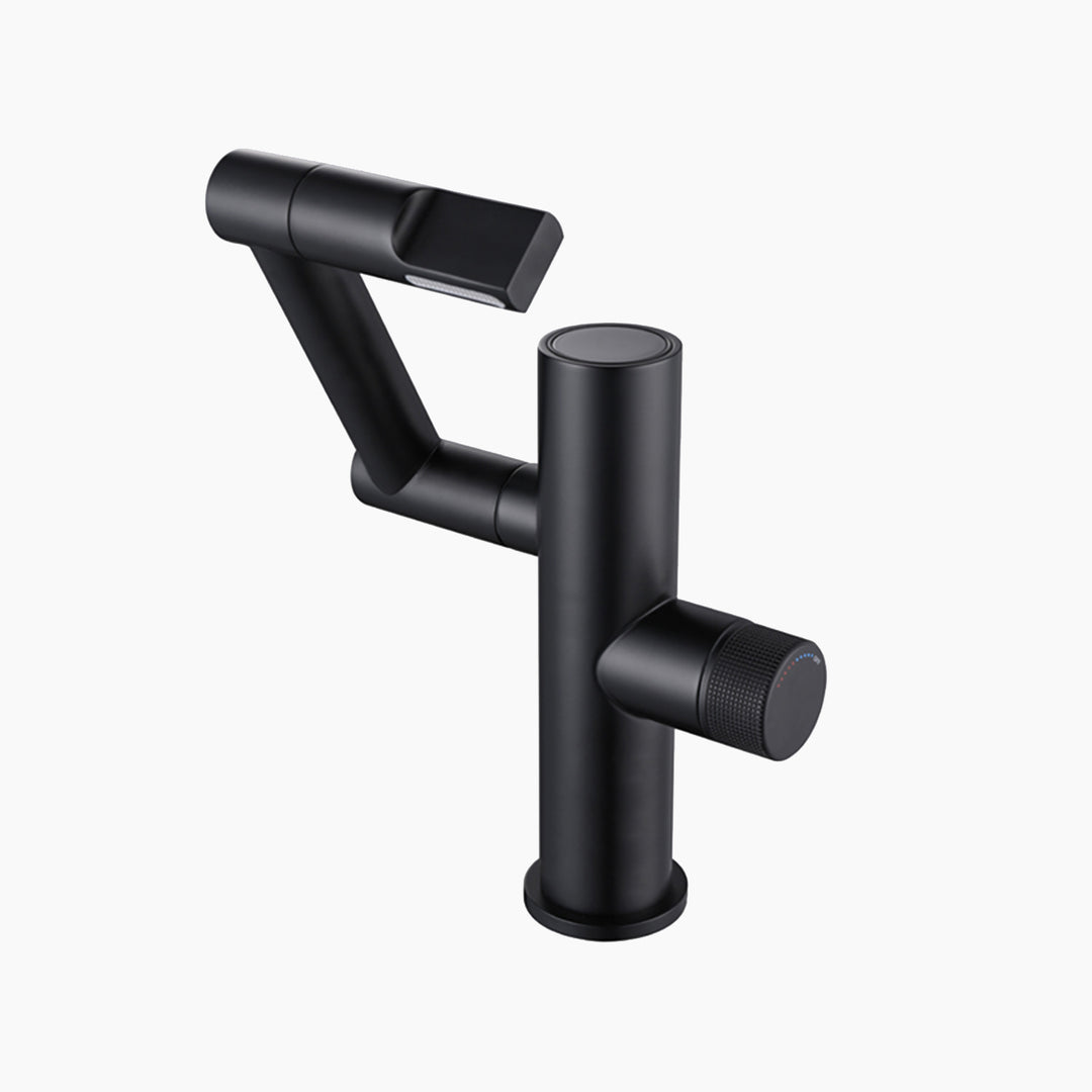 Luxora Modern Height-Adjustable Single-Handle Bathroom Sink Faucet with LED Temperature Display