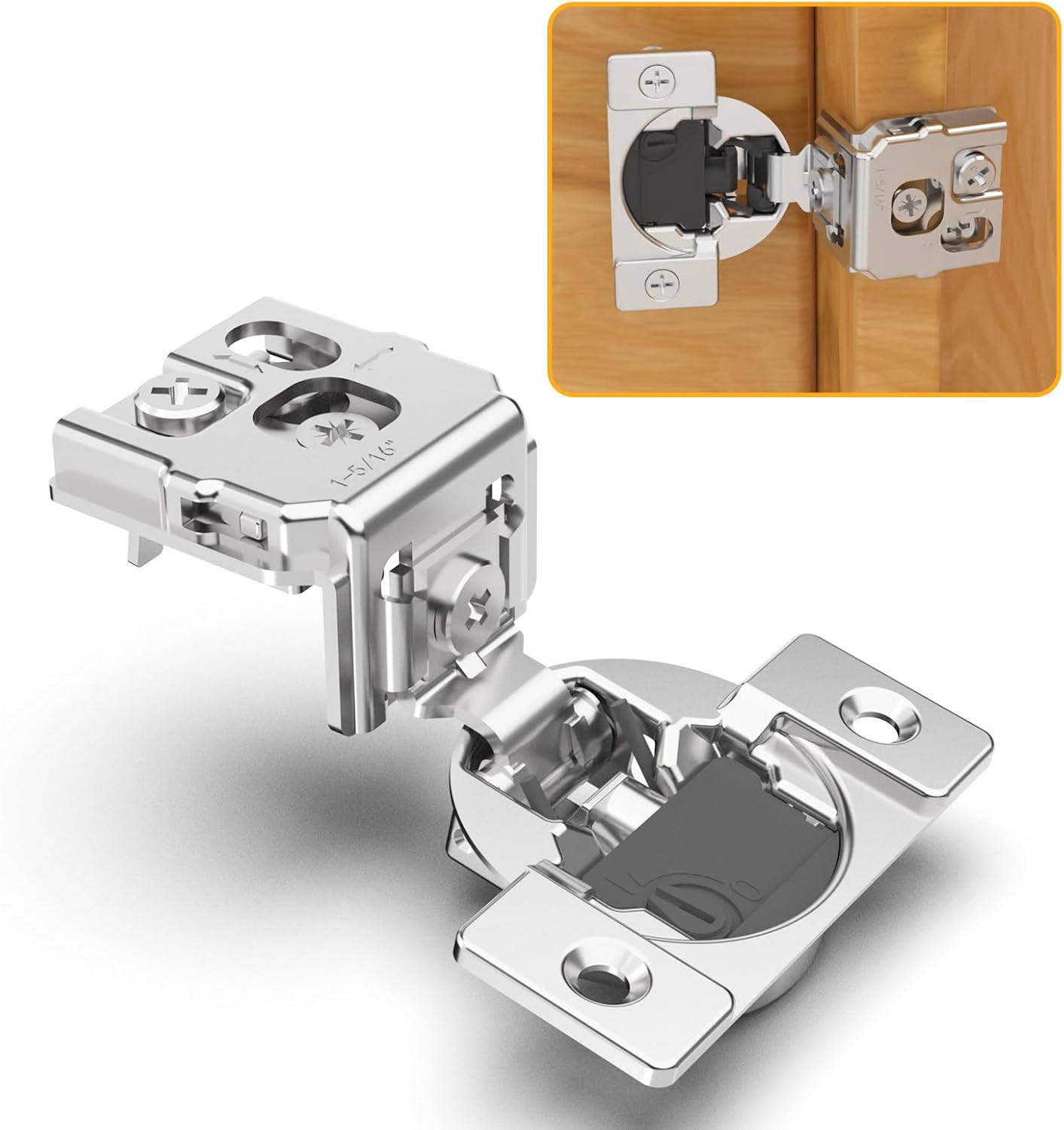 Marlow 105° Adjustable Soft-Close Concealed Cabinet Hinges for Face Frame Cabinets
