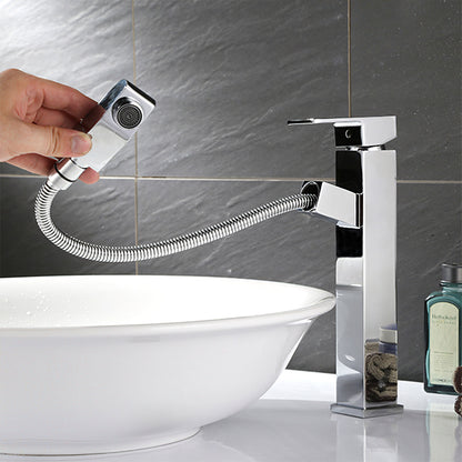Velora Modern Brass Pull-Out Bathroom Sink Faucet With 360° Swivel Spout