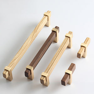 Square T-Bar Wooden Walnut Kitchen Cabinet Pulls