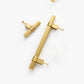 Gold Knurled Solid Brass Round Bar Cabinet Pulls with T-Bar Knob Option