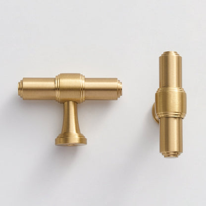 Brass Round Bar Cabinet Pulls, Drawer Handles, and Matching Knobs