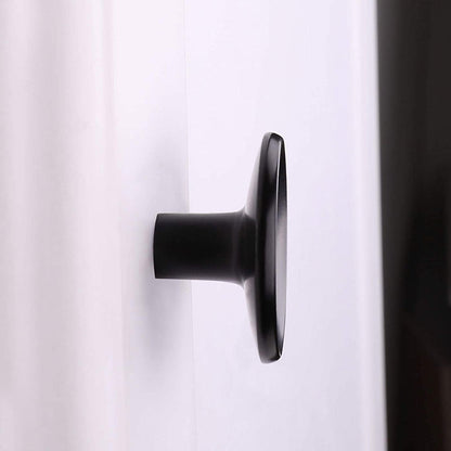 Black Round Drawer Knobs Solid For Kitchen Cabinets Door