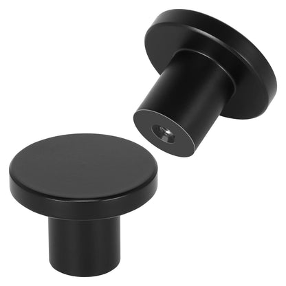 Matte Black Round Cabinet Knobs, 30 mm