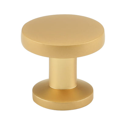 Brushed Brass Round Cabinet Knobs, 29 mm